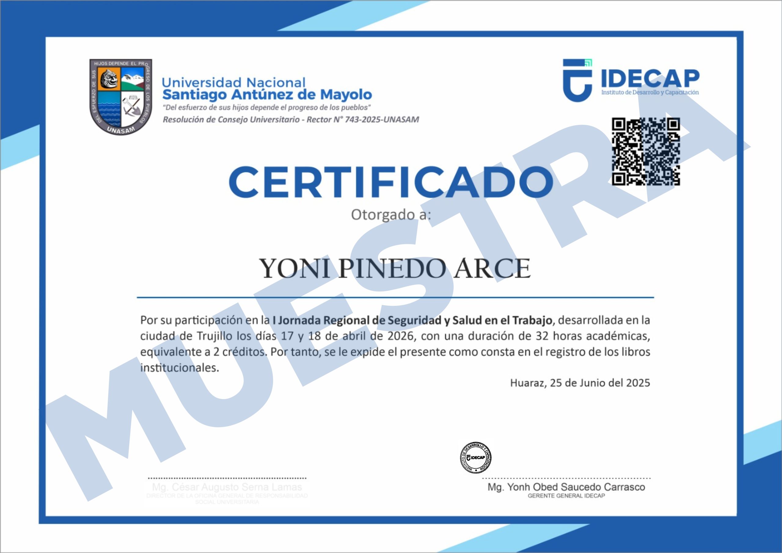 Certificado UNASAM